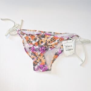 Bp Small Women's‎ String Bikini Sides Floral Print Swimsuit Bottoms Pink Yellow
